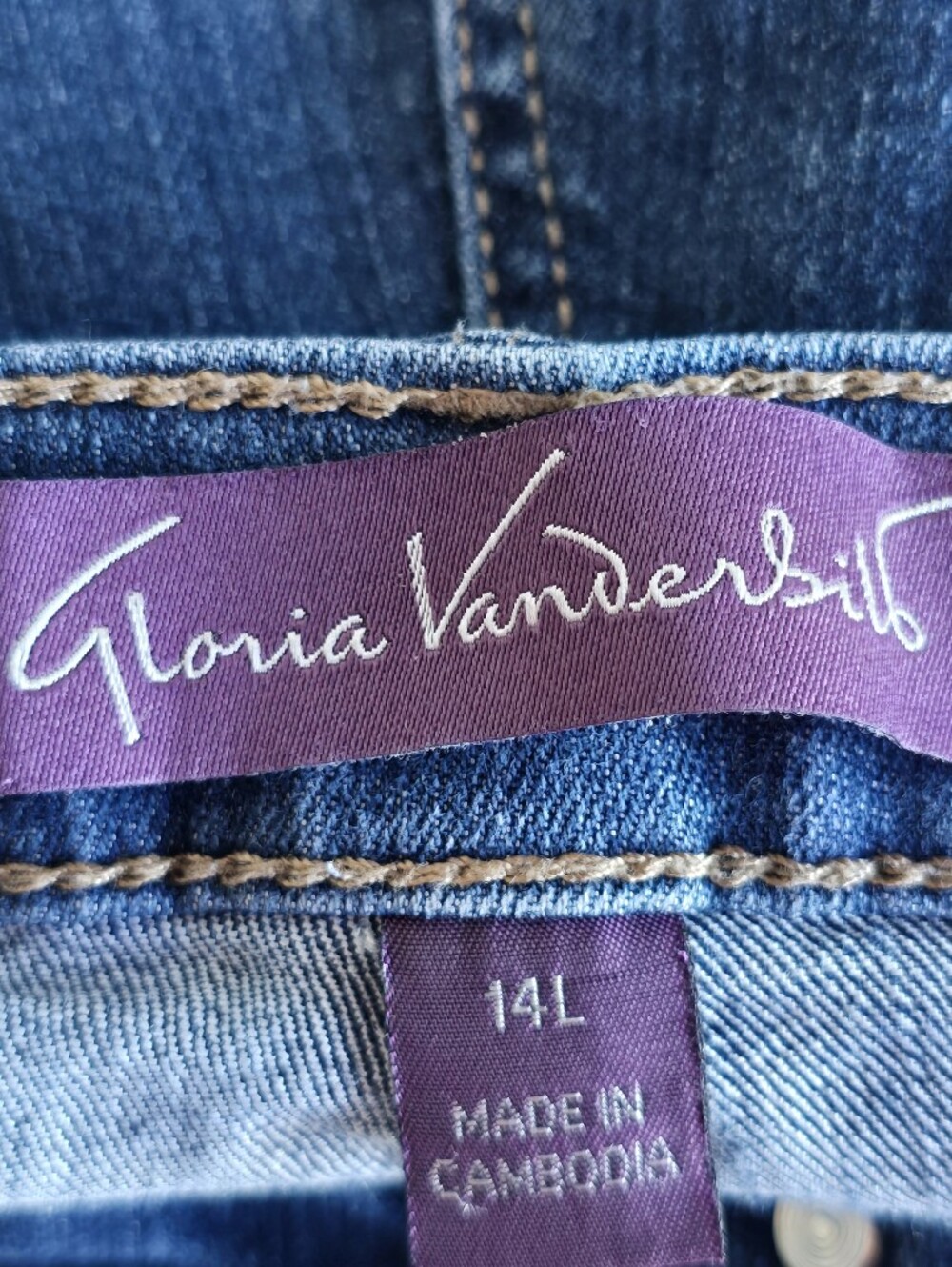 Straight Leg Dark Wash Jeans Gloria Vanderbilt Size 14 - Picture 11 of 14